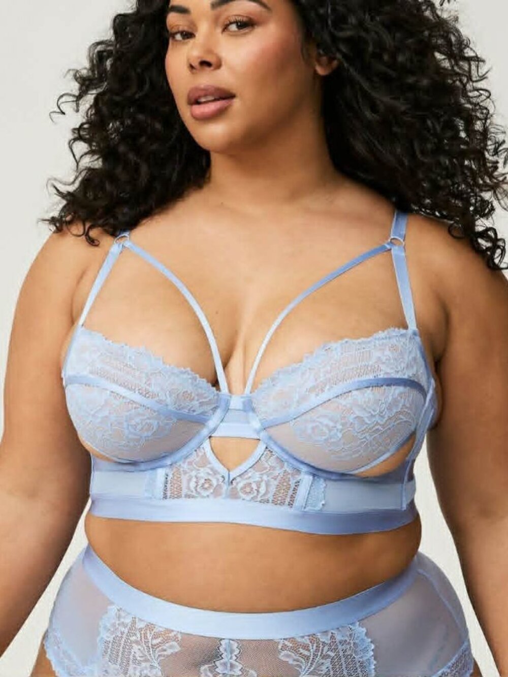 torrid retro ribbon cutout longline bra-serenity blue-size 2